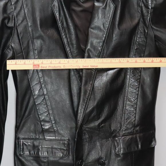 L’Avion Vintage 90s Genuine Leather Blazer Black Size 38 (M) - Picture 3 of 4